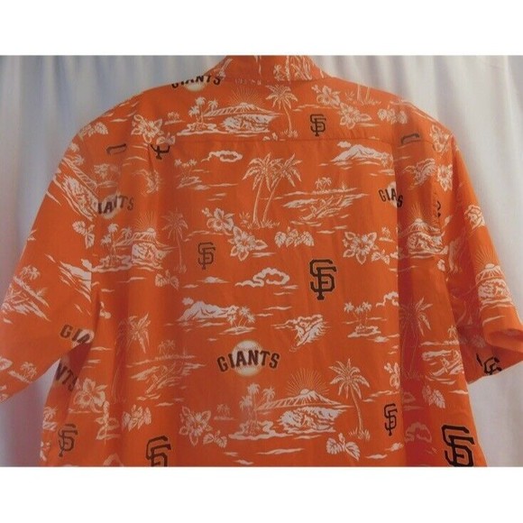 Reyn Spooner Mens Medium Orange San Francisco Giants Kekai Button-Down Shirt NWT - Picture 4 of 9